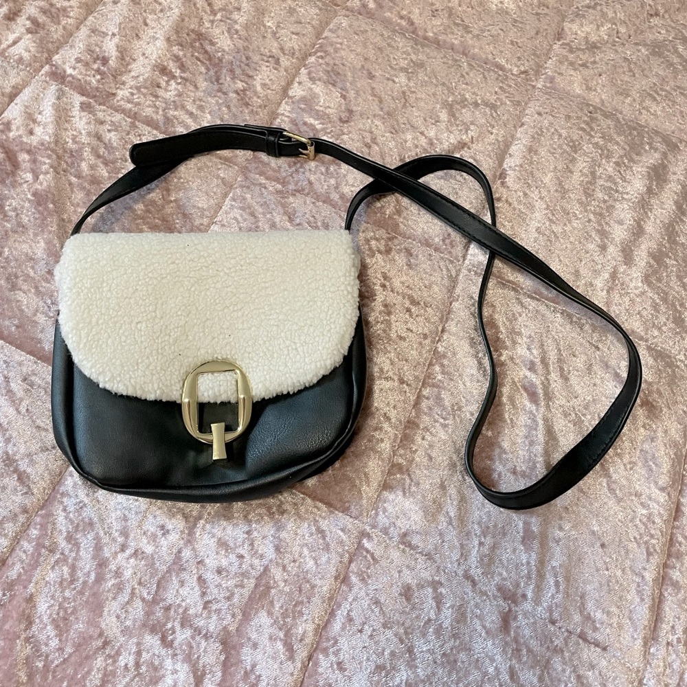 JustFab LEATHER CLUTCH PURSE WITH LONG STRAP